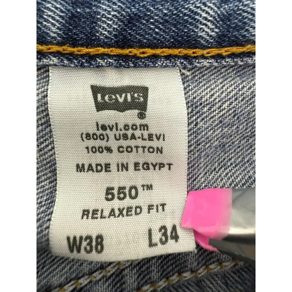 Vintage Levi's 550 Relaxed Fit Jeans Men's 38x34 Blue Denim Straight Leg Classic
